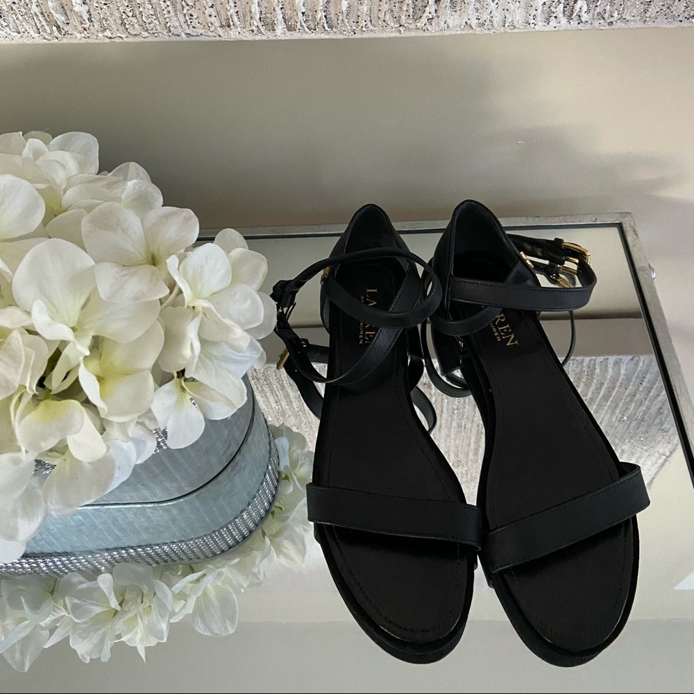 Ralph Lauren black flat sandals